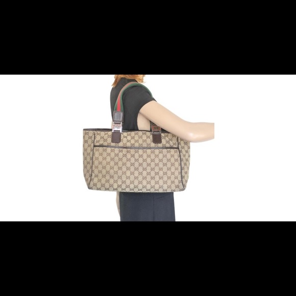 Gucci Shoulder Bag Web Monogram GG Tote - Picture 15 of 15